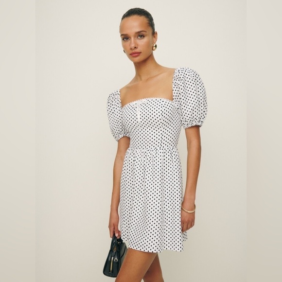 Reformation Dresses & Skirts - REFORMATION Malvina Linen Polka Dot Mini Dress